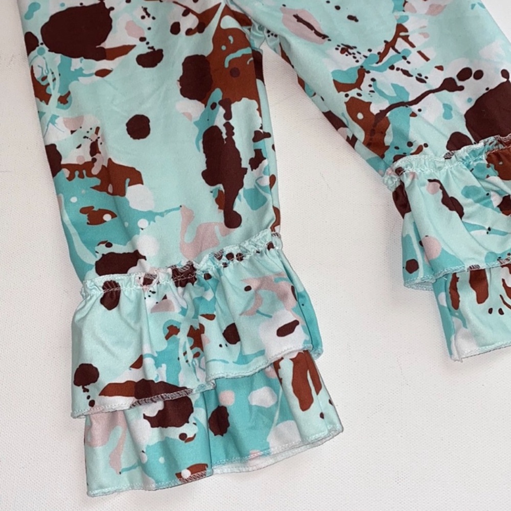 Toddler Splatter Print Ruffle Pants - Picture 2 of 5